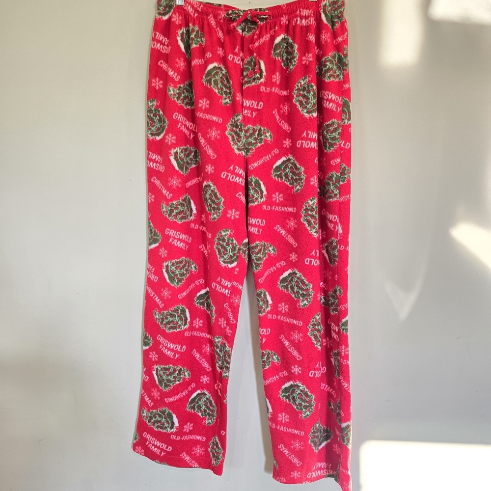 National Lampoon Christmas‎ Vacation Griswold Family Red Fleece PJ Pants XXL.E47